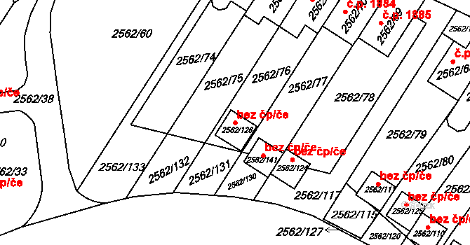 Teplice 45109443 na parcele st. 2562/126 v KÚ Teplice-Trnovany, Katastrální mapa