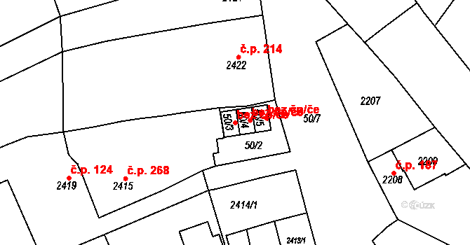 Pohořelice 49791443 na parcele st. 50/3 v KÚ Pohořelice nad Jihlavou, Katastrální mapa