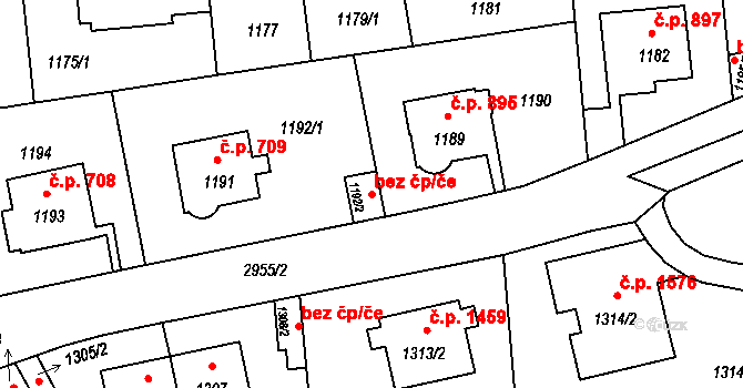 Praha 49872443 na parcele st. 1192/2 v KÚ Braník, Katastrální mapa