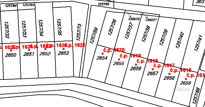 Náchod 1620 na parcele st. 2654 v KÚ Náchod, Katastrální mapa