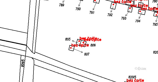 Nymburk 84308443 na parcele st. 805 v KÚ Drahelice, Katastrální mapa
