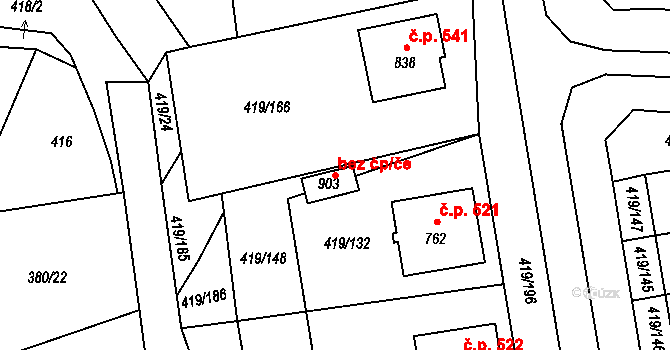 Štítná nad Vláří-Popov 103935444 na parcele st. 903 v KÚ Štítná nad Vláří, Katastrální mapa