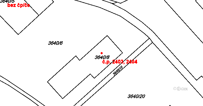 Znojmo 2403,2404 na parcele st. 3640/8 v KÚ Znojmo-město, Katastrální mapa