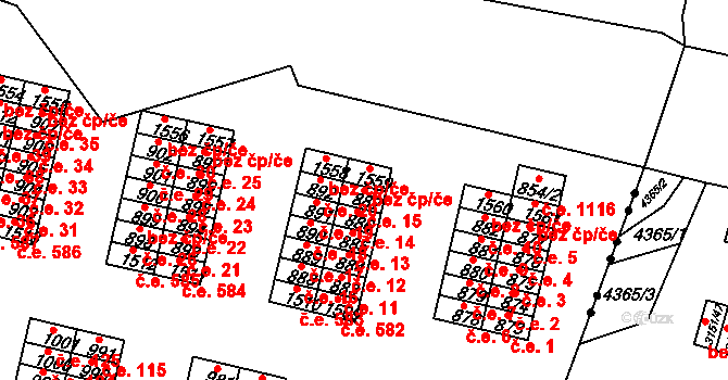 Řetenice 15, Teplice na parcele st. 887 v KÚ Teplice-Řetenice, Katastrální mapa