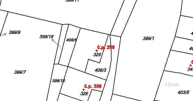 Libá 298 na parcele st. 329 v KÚ Libá, Katastrální mapa