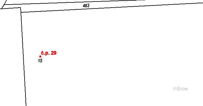 Černá Hať 29, Mladotice na parcele st. 15 v KÚ Černá Hať, Katastrální mapa