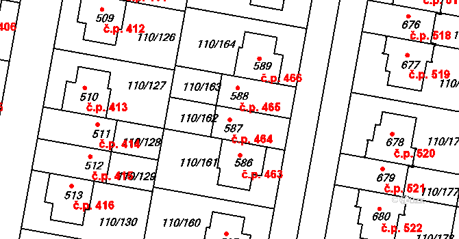 Nehvizdy 464 na parcele st. 587 v KÚ Nehvizdy, Katastrální mapa