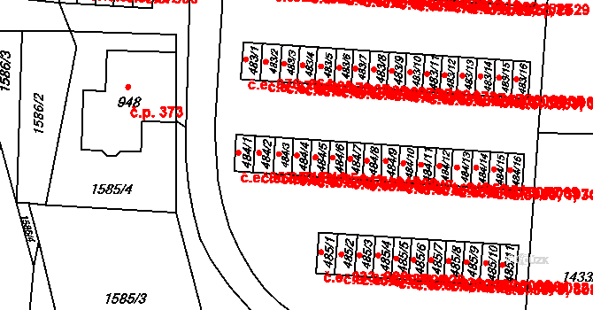 Příluky 843,855, Zlín na parcele st. 484/4 v KÚ Příluky u Zlína, Katastrální mapa