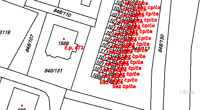 Vsetín 39558444 na parcele st. 1012 v KÚ Rokytnice u Vsetína, Katastrální mapa