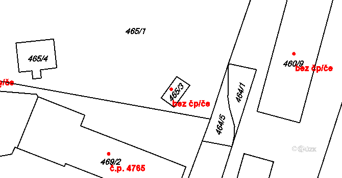 Jablonec nad Nisou 42705444 na parcele st. 465/3 v KÚ Rýnovice, Katastrální mapa