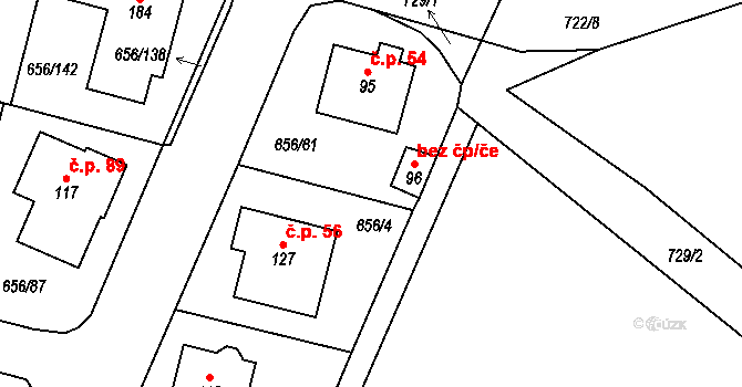 Dolní Cerekev 44516444 na parcele st. 96 v KÚ Spělov, Katastrální mapa