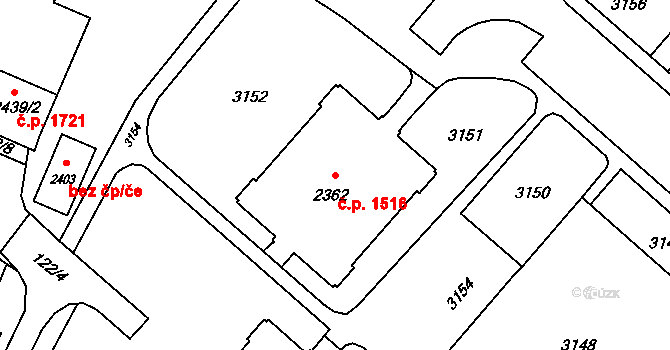 Kateřinky 1516, Opava na parcele st. 2362 v KÚ Kateřinky u Opavy, Katastrální mapa