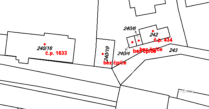 Tachov 44910444 na parcele st. 240/19 v KÚ Tachov, Katastrální mapa