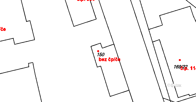 Bučovice 45818444 na parcele st. 150 v KÚ Bučovice, Katastrální mapa