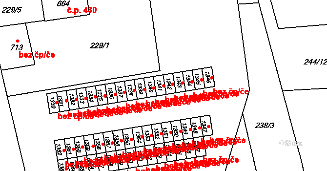 Olomouc 47363444 na parcele st. 1341 v KÚ Hodolany, Katastrální mapa