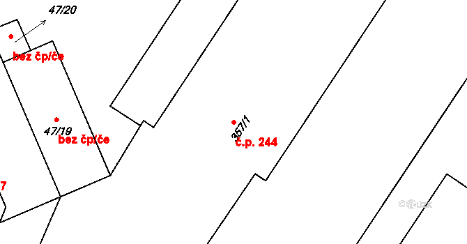 Josefov 244, Jaroměř na parcele st. 357/1 v KÚ Josefov u Jaroměře, Katastrální mapa