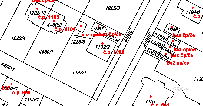 Chotěboř 1098 na parcele st. 1132/2 v KÚ Chotěboř, Katastrální mapa