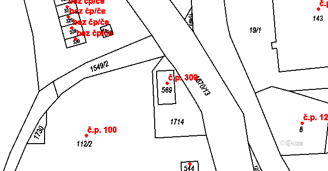 Prostřední Lánov 100, Lánov na parcele st. 112/2 v KÚ Prostřední Lánov, Katastrální mapa