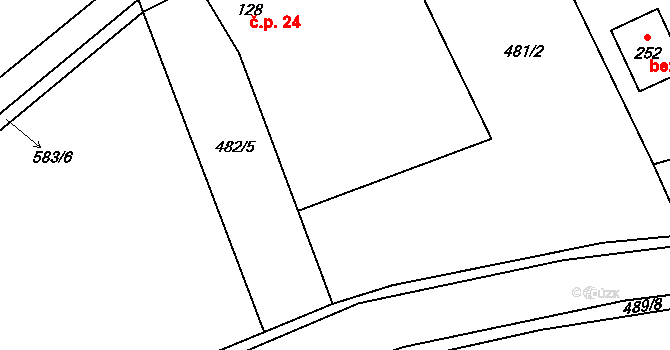 Draho 24, Chleby na parcele st. 128 v KÚ Chleby, Katastrální mapa