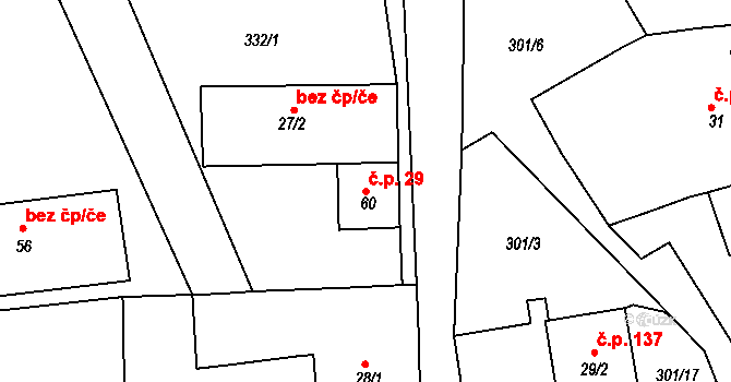 Rantířov 29 na parcele st. 60 v KÚ Rantířov, Katastrální mapa
