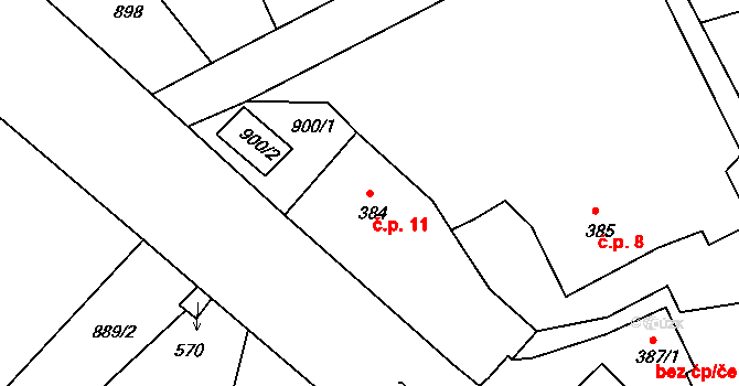 Staňkova Lhota 11, Sobotka na parcele st. 384 v KÚ Staňkova Lhota, Katastrální mapa