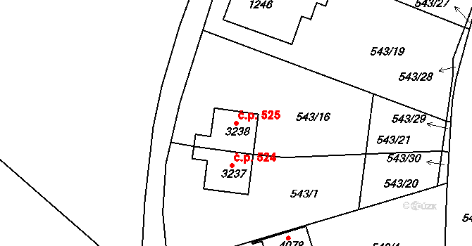 Holínské Předměstí 525, Jičín na parcele st. 3238 v KÚ Jičín, Katastrální mapa