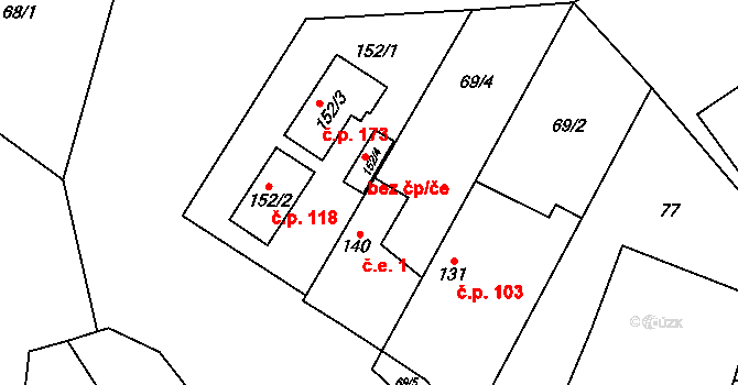 Zdislavice 1 na parcele st. 140 v KÚ Zdislavice u Vlašimi, Katastrální mapa