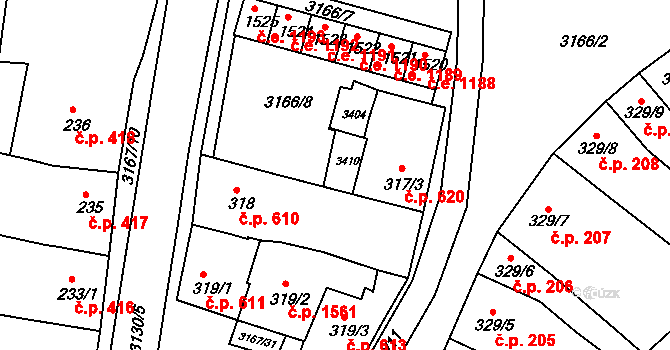 Ivančice 609, Katastrální mapa