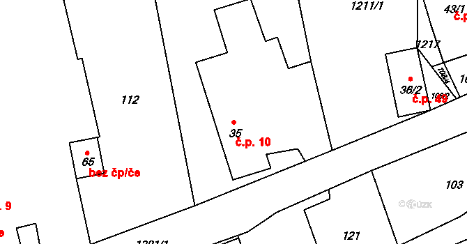 Dubnice 10, Lichnov na parcele st. 35 v KÚ Dubnice, Katastrální mapa