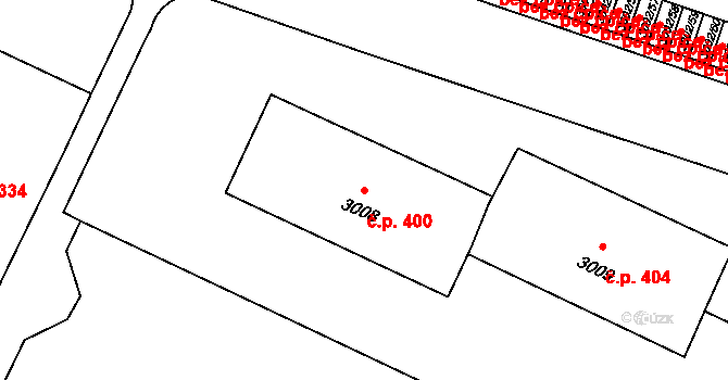 Předměstí 400, Litoměřice na parcele st. 3008 v KÚ Litoměřice, Katastrální mapa