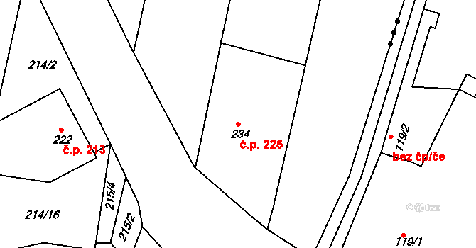 Sepekov 225 na parcele st. 234 v KÚ Sepekov, Katastrální mapa