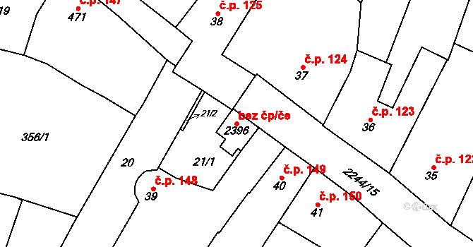 Uničov 40891445 na parcele st. 2396 v KÚ Uničov, Katastrální mapa