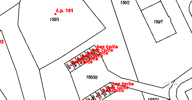Provodín 41388445 na parcele st. 150/13 v KÚ Provodín, Katastrální mapa