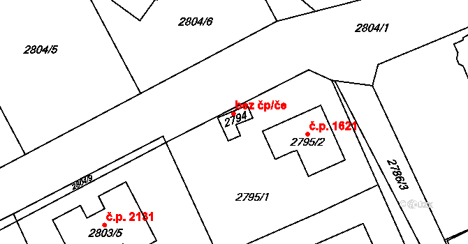 Černošice 42094445 na parcele st. 2794 v KÚ Černošice, Katastrální mapa