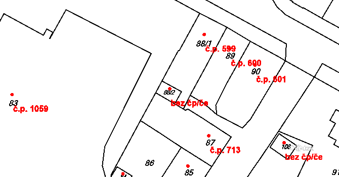 Rýmařov 42719445 na parcele st. 88/2 v KÚ Rýmařov, Katastrální mapa