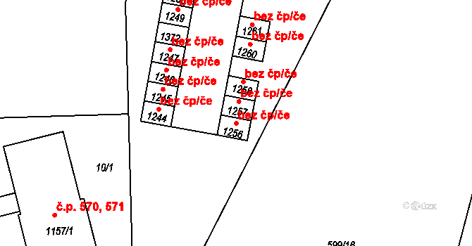 Kaznějov 42980445 na parcele st. 1256 v KÚ Kaznějov, Katastrální mapa