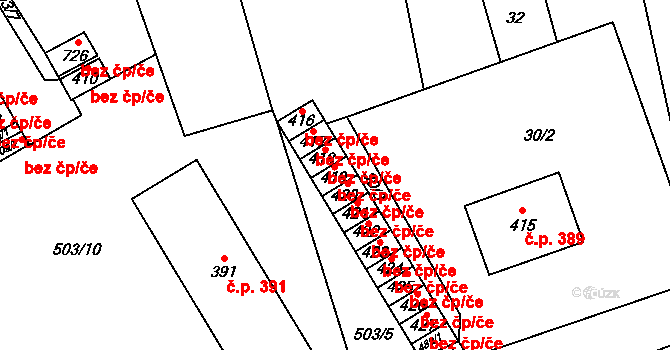 Svratka 43373445 na parcele st. 419 v KÚ Svratka, Katastrální mapa
