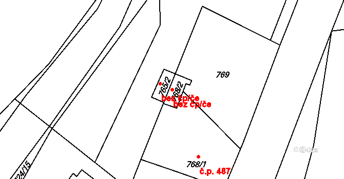 Hodslavice 44837445 na parcele st. 768/2 v KÚ Hodslavice, Katastrální mapa