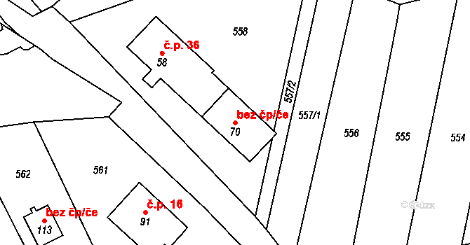 Sulimov 45022445 na parcele st. 70 v KÚ Sulimov, Katastrální mapa