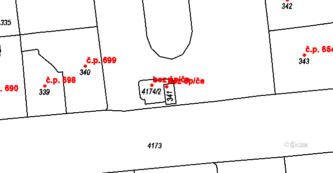Praha 46677445 na parcele st. 341 v KÚ Vinohrady, Katastrální mapa