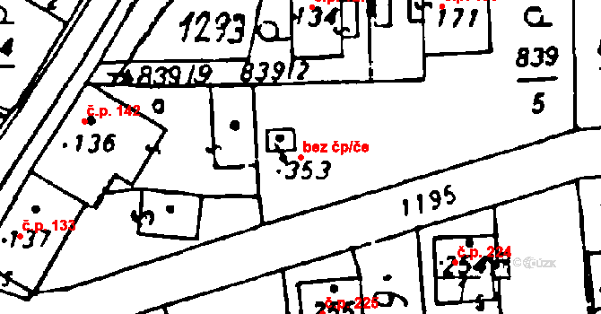 Osek 47238445 na parcele st. 353 v KÚ Osek u Rokycan, Katastrální mapa