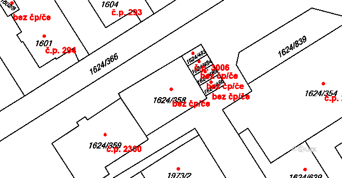 Karviná 48170445 na parcele st. 1624/358 v KÚ Karviná-město, Katastrální mapa