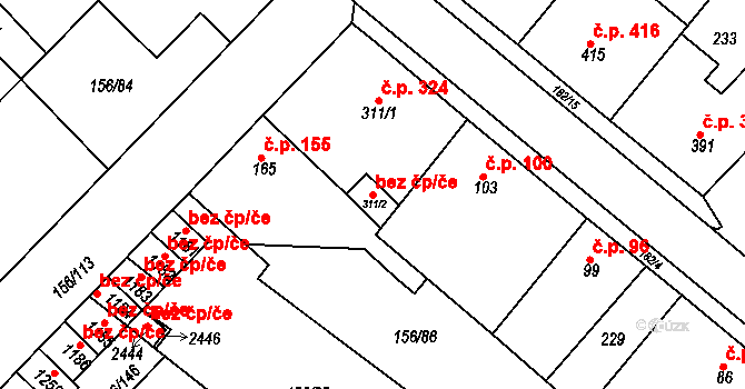 Kralupy nad Vltavou 50298445 na parcele st. 311/2 v KÚ Lobeček, Katastrální mapa