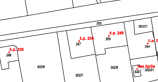 Velká Ves 235, Broumov na parcele st. 267 v KÚ Velká Ves u Broumova, Katastrální mapa