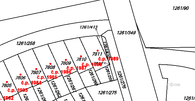 Beroun-Město 1989, Beroun na parcele st. 7811 v KÚ Beroun, Katastrální mapa