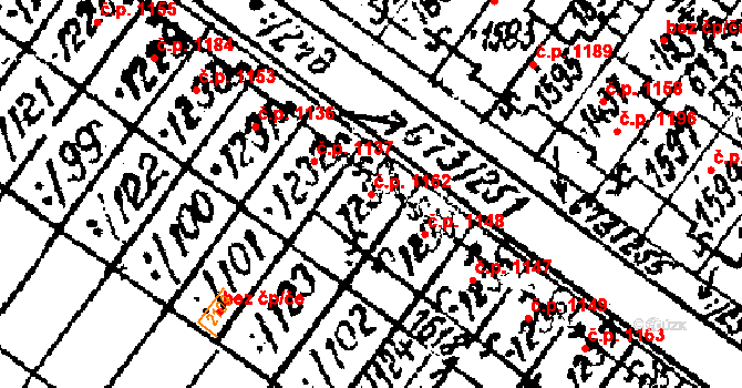 Lanžhot 1162 na parcele st. 1232 v KÚ Lanžhot, Katastrální mapa