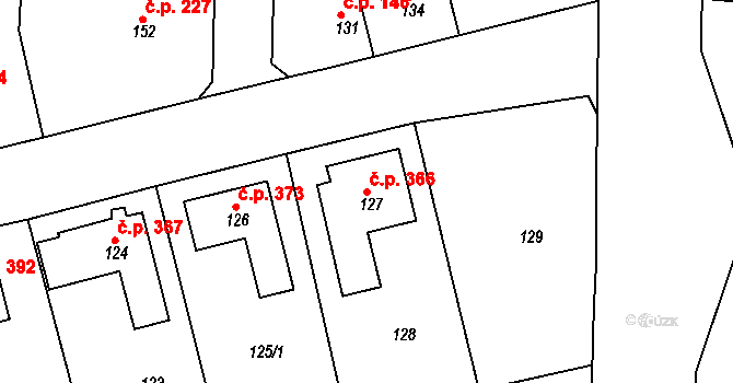 Neštěmice 366, Ústí nad Labem na parcele st. 127 v KÚ Neštěmice, Katastrální mapa
