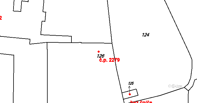 Pod Bezručovým vrchem 2279, Krnov na parcele st. 126 v KÚ Krnov-Horní Předměstí, Katastrální mapa
