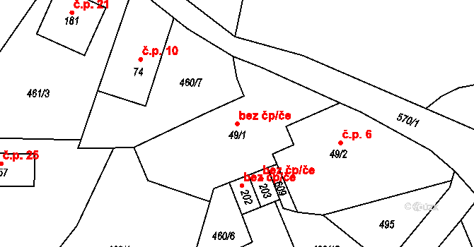 Svídnice 38047446 na parcele st. 49/1 v KÚ Svídnice u Slatiňan, Katastrální mapa