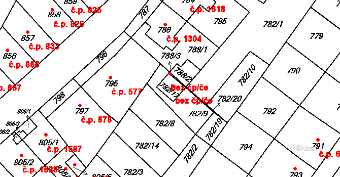Tachov 38319446 na parcele st. 782/17 v KÚ Tachov, Katastrální mapa